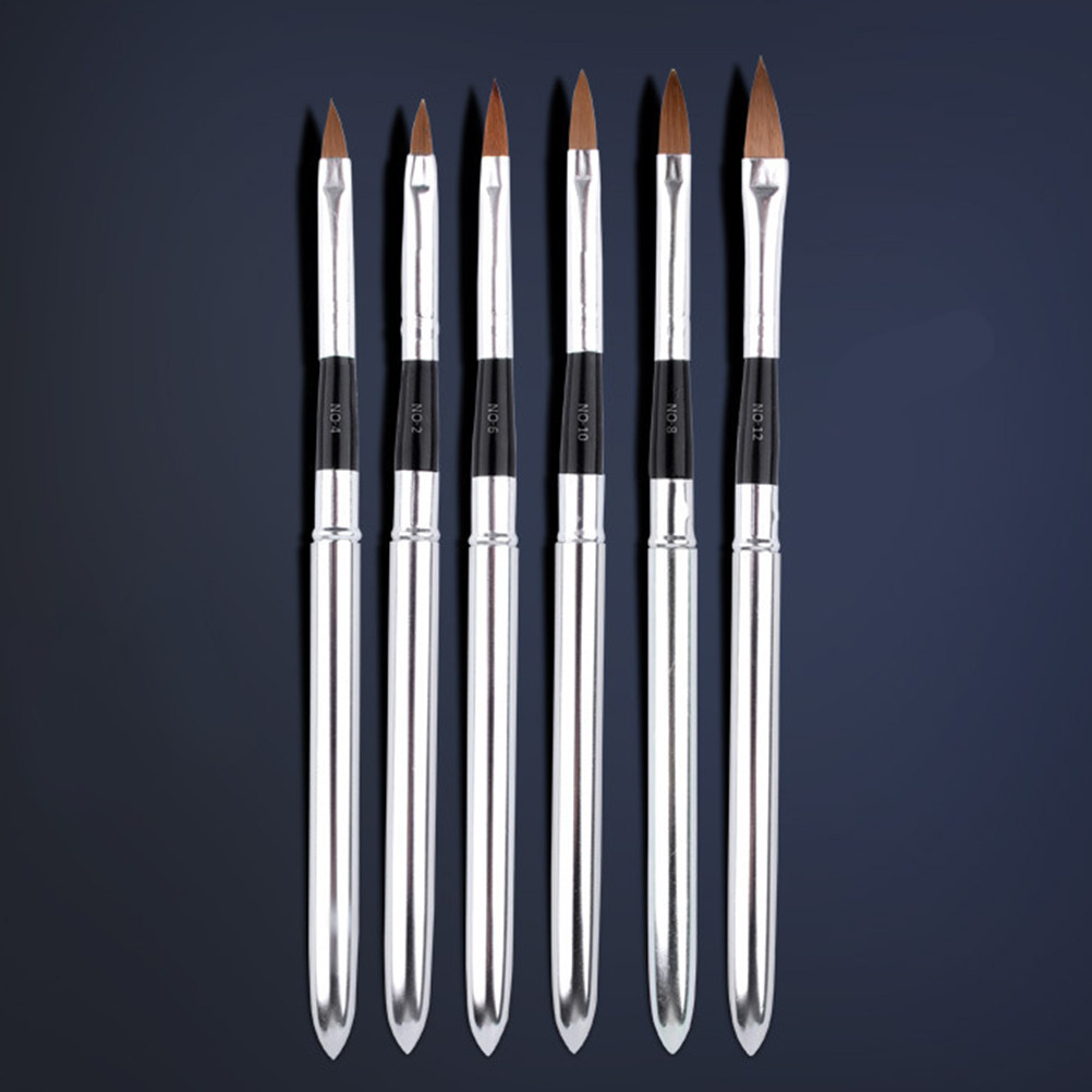 Brush Bristle Set - 6Pcs Professional Nail Art Brushes Set