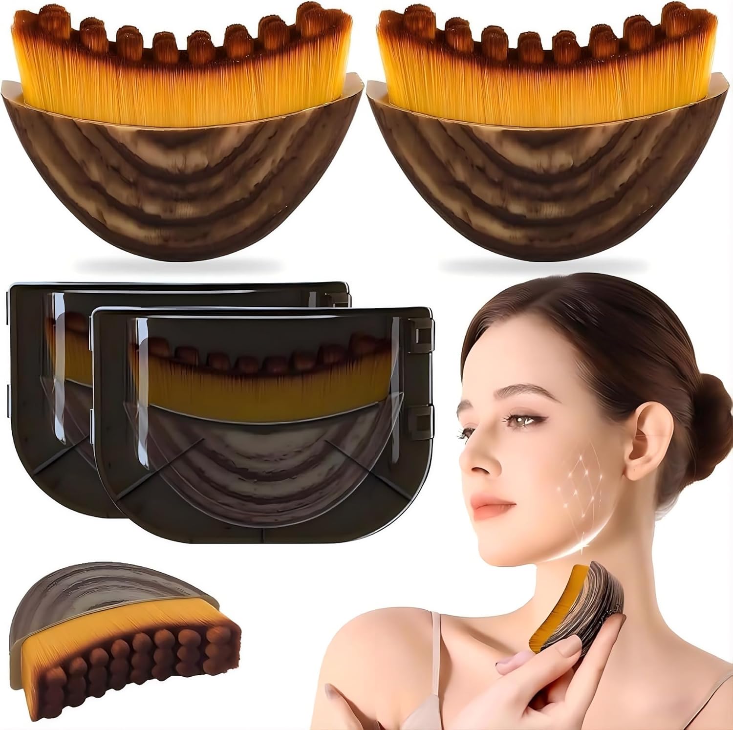 Brush Bristle Set - 2 Pcs Lymphatic Drainage Brushes Set