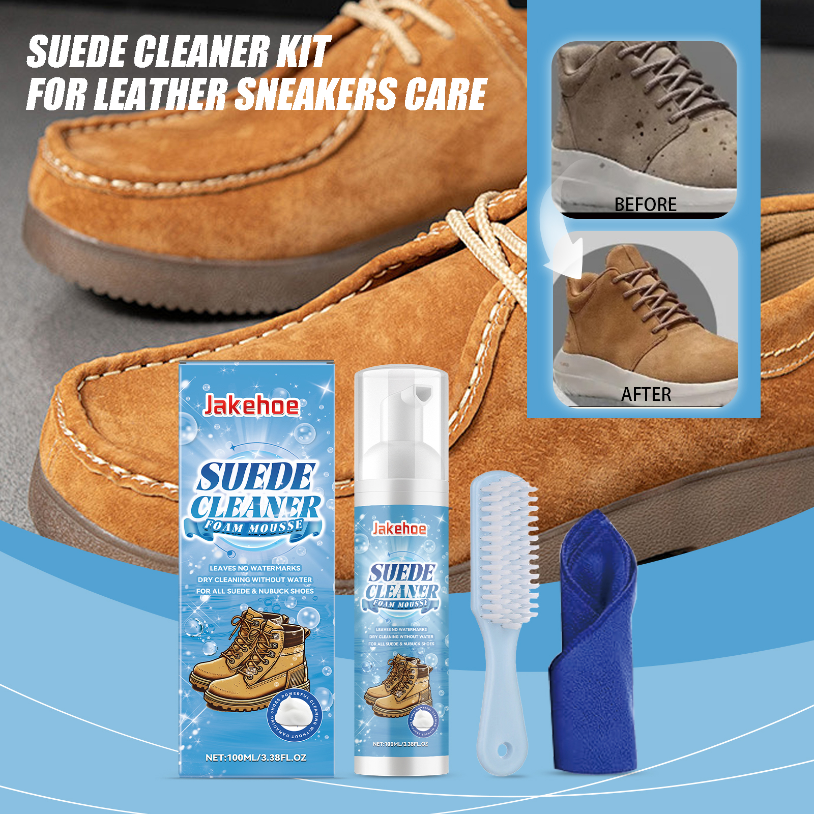 Sneaker Care Foam - Suede Cleaner Kit Leather Velvet Knit