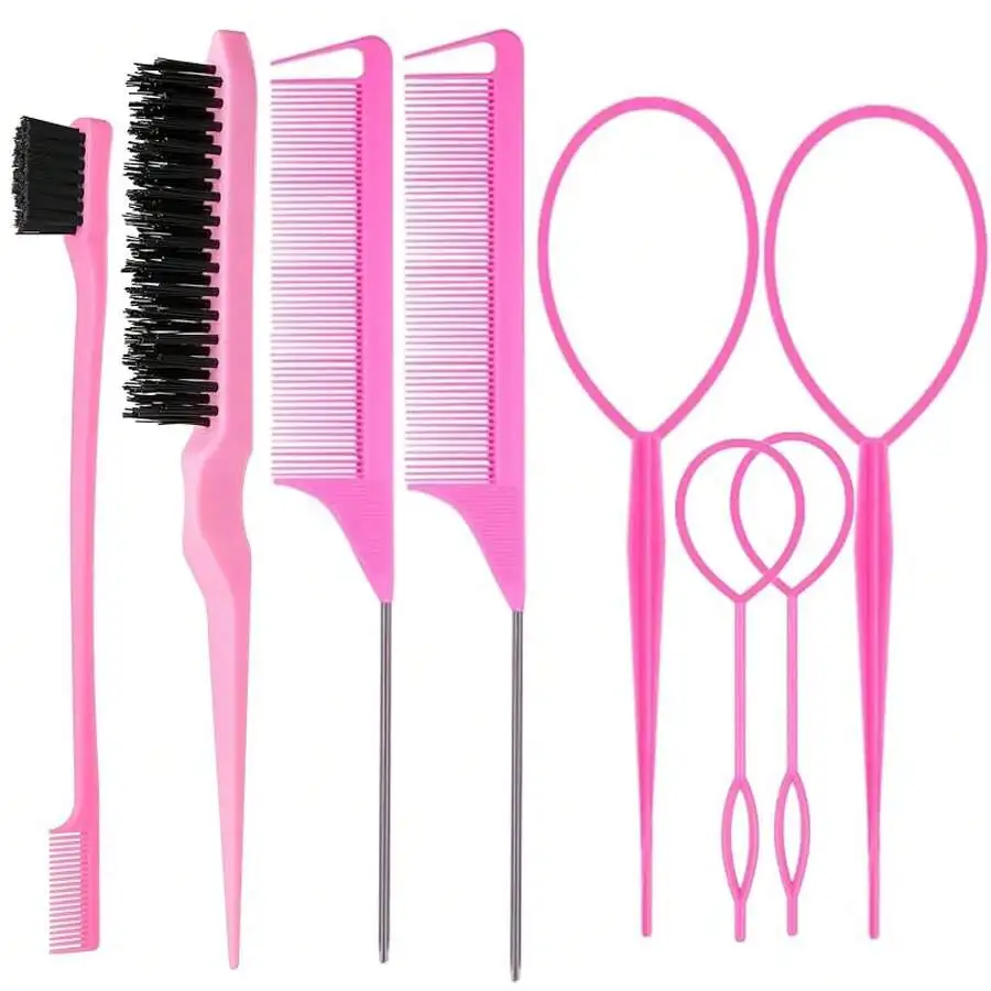 8Pcs Pink Hair Styling Set Wit – Brush Bristle Set Bewertung und Preis