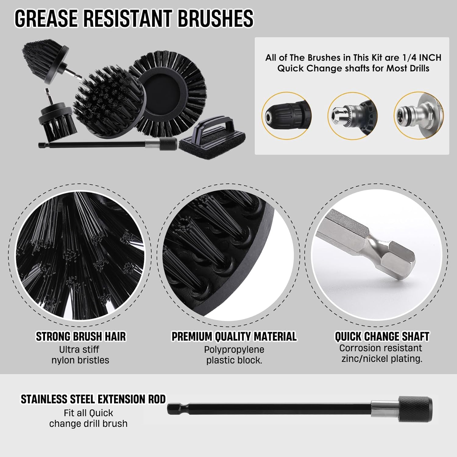 Drill Powered BBQ Grill Cleani – Brush Bristle Set Bewertung und Preis